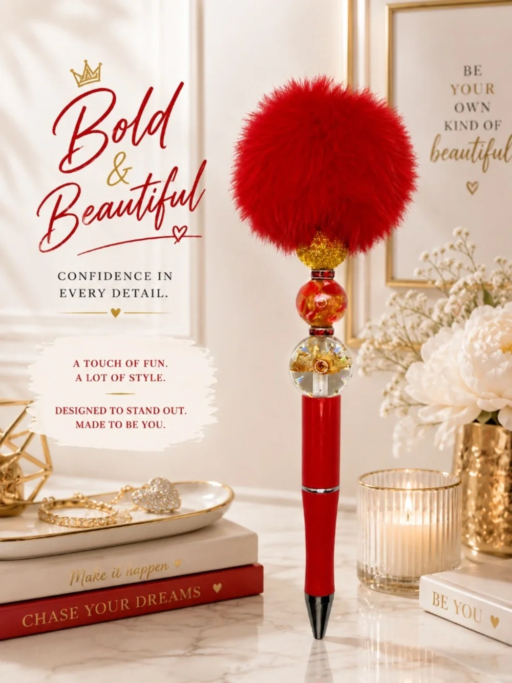 Red and Gold Glamour Pen